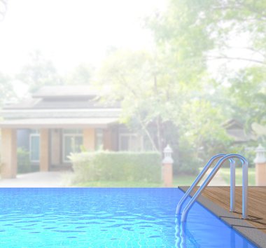 Yüzme Havuzu ve Teras dış arka plan bulanıklık