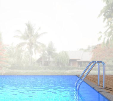 Yüzme Havuzu ve Teras dış arka plan bulanıklık