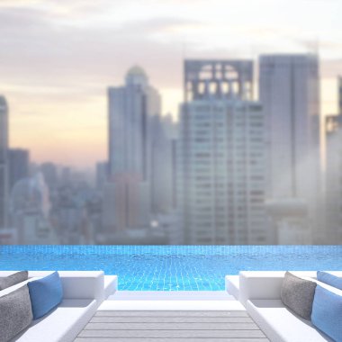 Yüzme Havuzu ve Teras dış arka plan bulanıklık