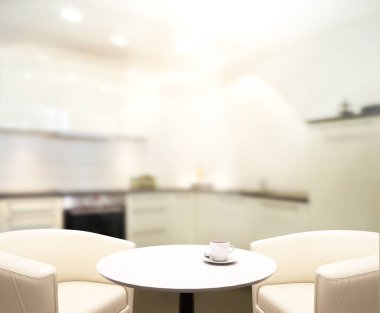 Masa üstü ve arka plan bulanıklık mutfak Oda