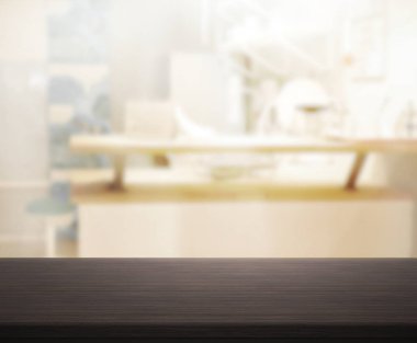 Masa üstü ve arka plan bulanıklık mutfak Oda