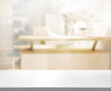 Masa üstü ve arka plan bulanıklık mutfak Oda