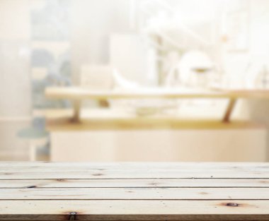 Masa üstü ve arka plan bulanıklık mutfak Oda