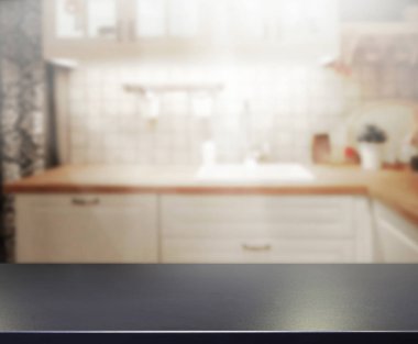 Masa üstü ve arka plan bulanıklık mutfak Oda