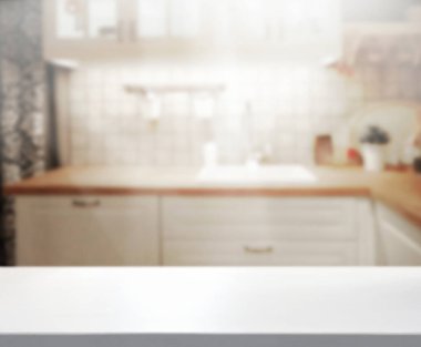 Masa üstü ve arka plan bulanıklık mutfak Oda