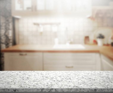 Masa üstü ve arka plan bulanıklık mutfak Oda