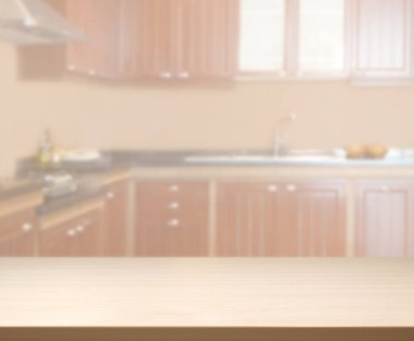Masa üstü ve arka plan bulanıklık mutfak Oda