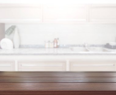 Masa üstü ve arka plan bulanıklık mutfak Oda