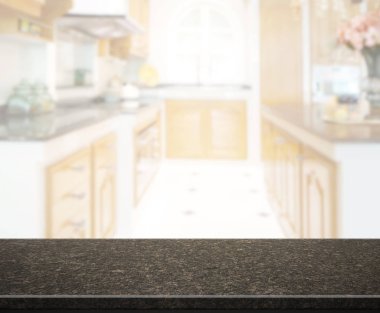 Masa üstü ve arka plan bulanıklık mutfak Oda