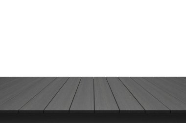 Ahşap masa üstü izole beyaz zemin üzerine