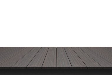 Ahşap masa üstü izole beyaz zemin üzerine