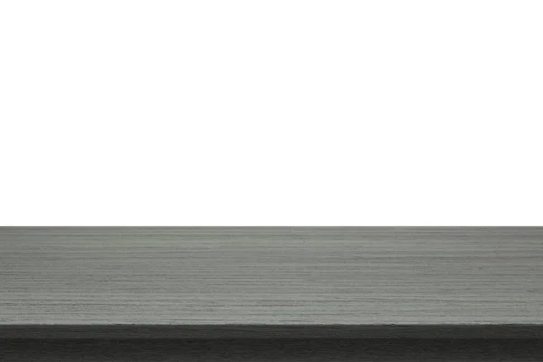 Tampo da mesa de madeira no fundo branco isolado — Fotografia de Stock