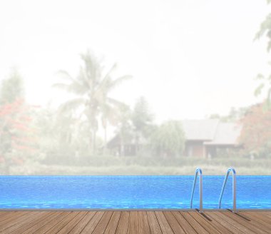 Yüzme Havuzu ve Teras dış arka plan bulanıklık