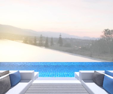 Yüzme Havuzu ve Teras, doğa arka plan bulanıklık