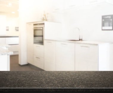 Masa üstü ve arka plan bulanıklık mutfak Oda