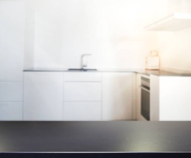 Masa üstü ve arka plan bulanıklık mutfak Oda