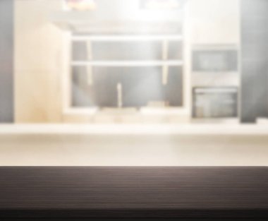 Masa üstü ve arka plan bulanıklık mutfak Oda