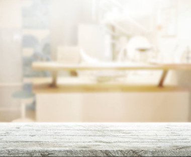 Masa üstü ve arka plan bulanıklık mutfak Oda