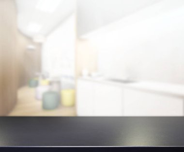 Masa üstü ve arka plan bulanıklık mutfak Oda