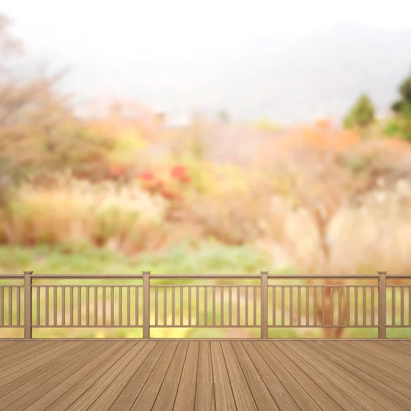 Balkon und Terrasse mit verschwommenem Hintergrund — Stockfoto