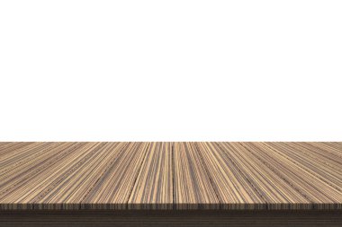 Ahşap masa üstü izole beyaz zemin üzerine