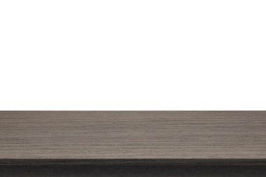 Ahşap masa üstü izole beyaz zemin üzerine