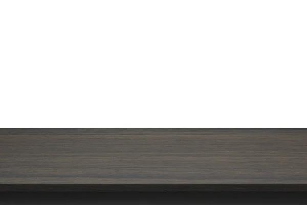 Дерев'яний стіл зверху на ізольованому білому тлі — стокове фото