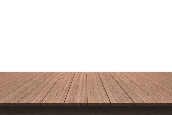 Trä Table Top på isolerade vit bakgrund — Stockfoto