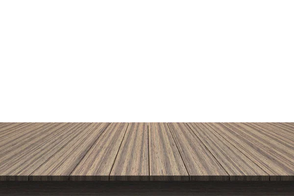 Wood Table Top On Isolated White Background — Stock Photo, Image