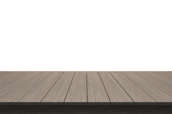 Wood Table Top On Isolated White Background — Stock Photo, Image
