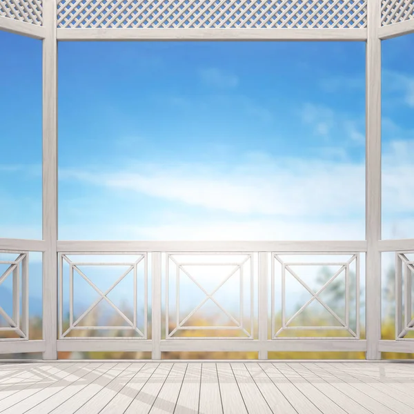 Balcony And Terrace Of Blur Nature Background — Stock Photo, Image