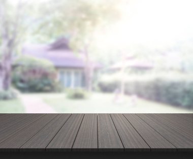 Top masa ve bina, arka plan bulanıklık