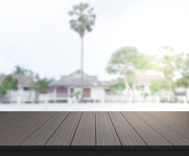 Top masa ve bina, arka plan bulanıklık