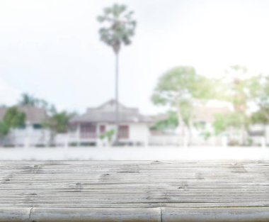 Top masa ve bina, arka plan bulanıklık