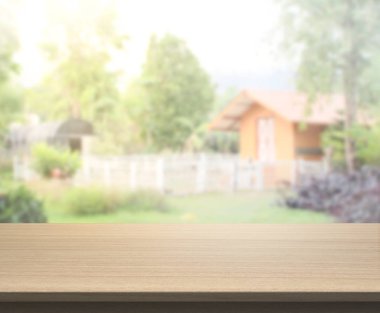 Top masa ve bina, arka plan bulanıklık