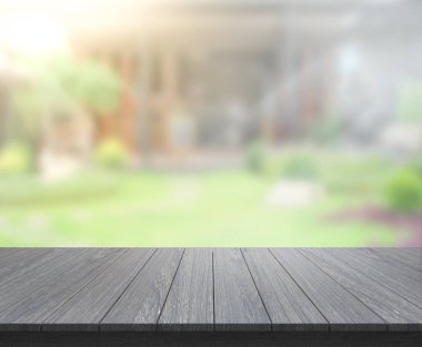 Top masa ve bina, arka plan bulanıklık