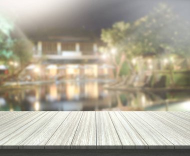 Top masa ve bina, arka plan bulanıklık