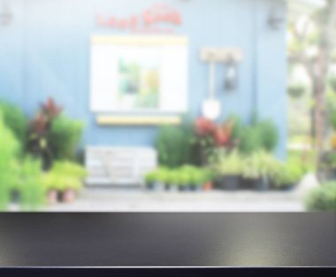 Top masa ve bina, arka plan bulanıklık