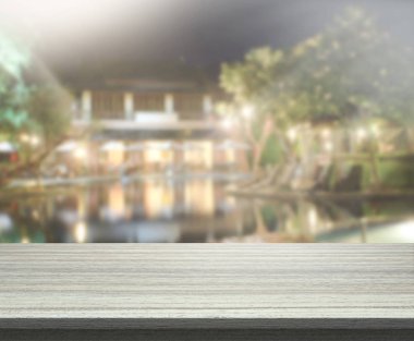 Top masa ve bina, arka plan bulanıklık
