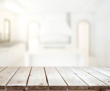 Masa üstü ve arka plan bulanıklık mutfak Oda