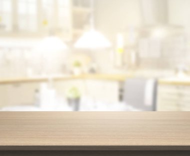 Masa üstü ve arka plan bulanıklık mutfak Oda