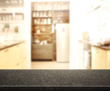 Masa üstü ve arka plan bulanıklık mutfak Oda