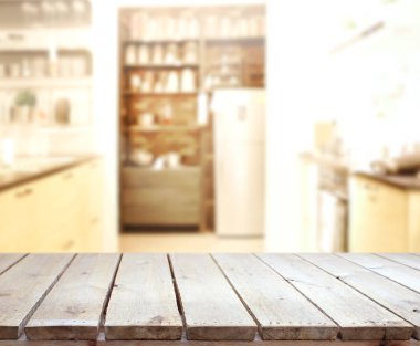 Masa üstü ve arka plan bulanıklık mutfak Oda