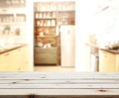 Masa üstü ve arka plan bulanıklık mutfak Oda