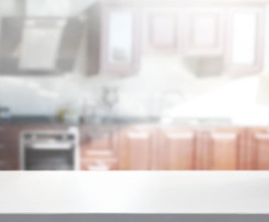 Masa üstü ve arka plan bulanıklık mutfak Oda