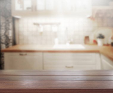 Masa üstü ve arka plan bulanıklık mutfak Oda