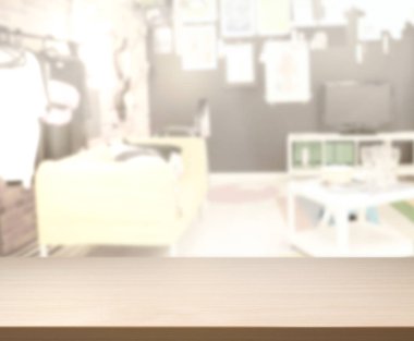 Arka planın Masa Üstü ve Bulanık Oturma Odası