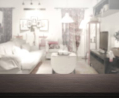 Arka planın Masa Üstü ve Bulanık Oturma Odası