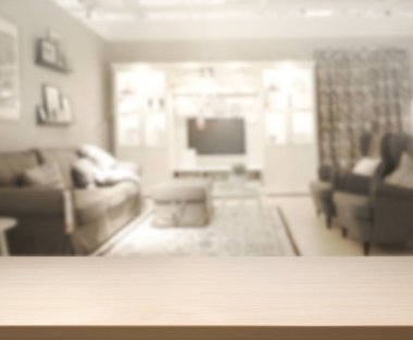 Arka planın Masa Üstü ve Bulanık Oturma Odası