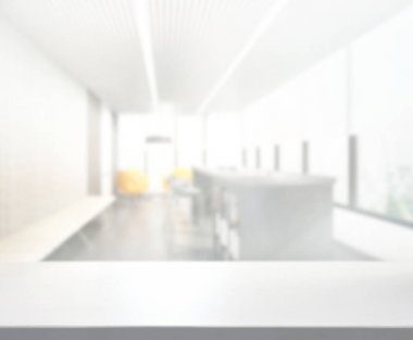 Bulanıklık arka planda Office ahşap masa